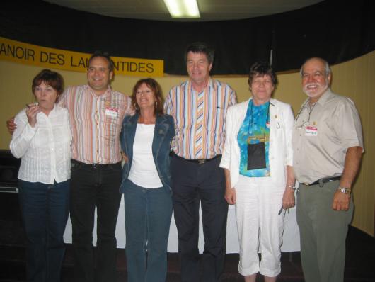 Left to right : Ghislaine l'Abbé, Sylvain Laporte, Diane St-Georges, Baxter Laporte, Madeleine Laporte et Marcel Laporte