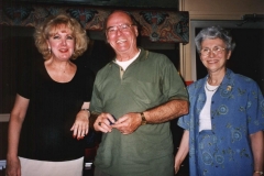 Gilles St-Georges, a former Board member and great booster of the Association, with Presidents Céline & Gabrielle St-Georges