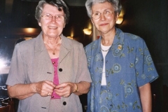 Jeannine Laporte Robert, organizer of previous Sherbrooke rally in 1997, and Gabrielle St-Georges